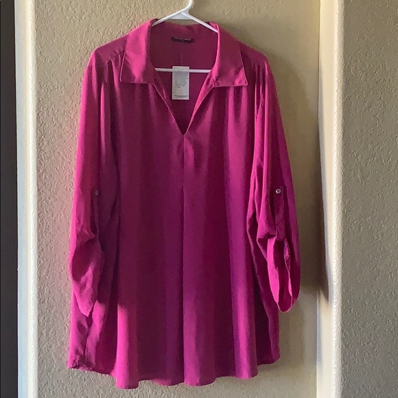Pink V-Neck Blouse NEW Size 2x - Picture 1 of 2